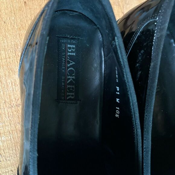 Stanley Blacker Men’s Tuxedo Leather Slip On Shoes Black Sz 10.5 - Picture 3 of 6